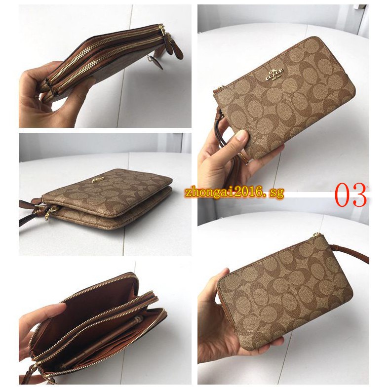 Ví nữ Coach / Ví dây kéo đôi /Ví Da Thời Trang Có Dây Kéo Cho Nữ F87591