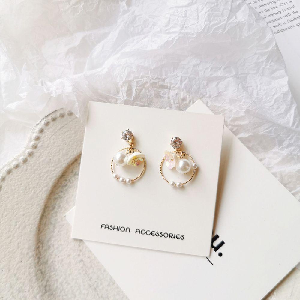 Bông Tai Tròn Đính Đá Zircon Dễ Thương Thanh Lịch|Trang Sức Vòng Đeo Tay Thời Trang Sành Điệu Cho Nữ