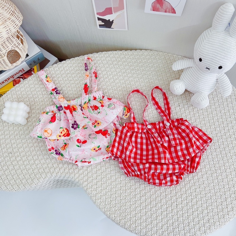 Yếm váy + áo trắng bèo mã 50065