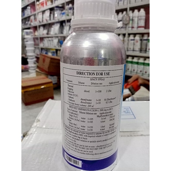 Thuốc phun muỗi y tế MAP PERMETHRIN 50 EC chai nhôm 1 Lit