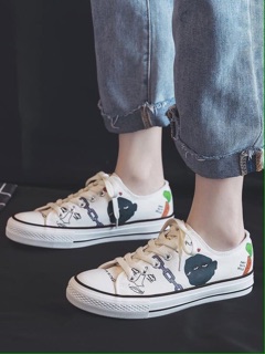 Giày thể thao thấp cổ dáng converse mắt xích