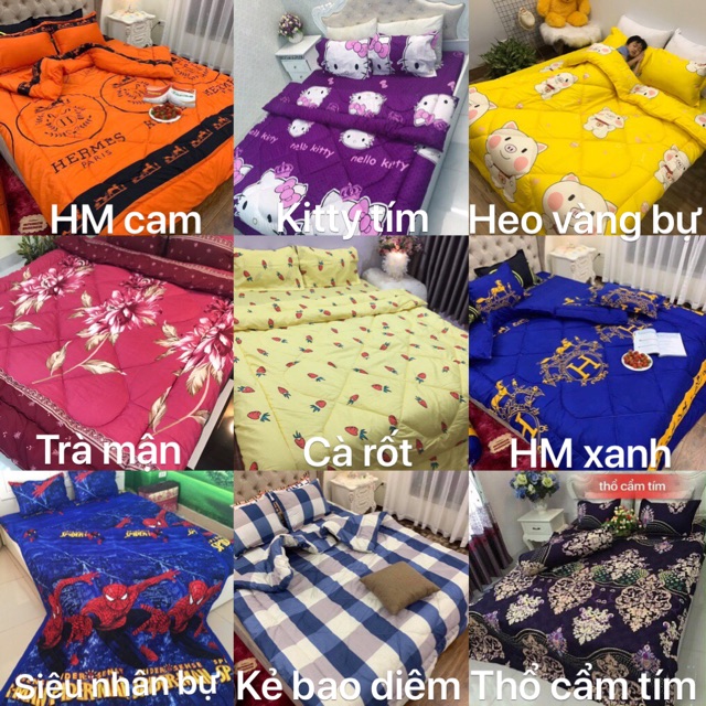 [Sale] Bộ ga gối cotton poly, inbox chọn mẫu