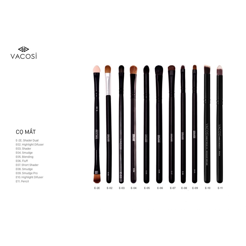 [ Hàng chính hãng] Cọ Tán Mày Đầu Mềm Vacosi Eyebrow Brush BR07