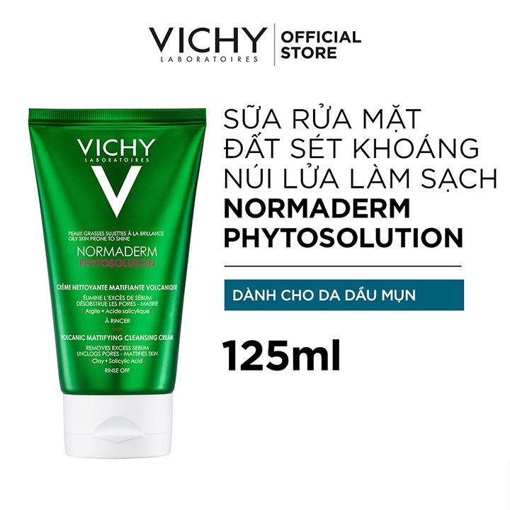 Bộ Sản Phẩm Rửa Mặt Tạo Bọt Làm Sạch Sâu Kiểm Soát Dầu Vichy Normaderm Phytosolution Volcanic Mattifying Cleansing Cream | BigBuy360 - bigbuy360.vn