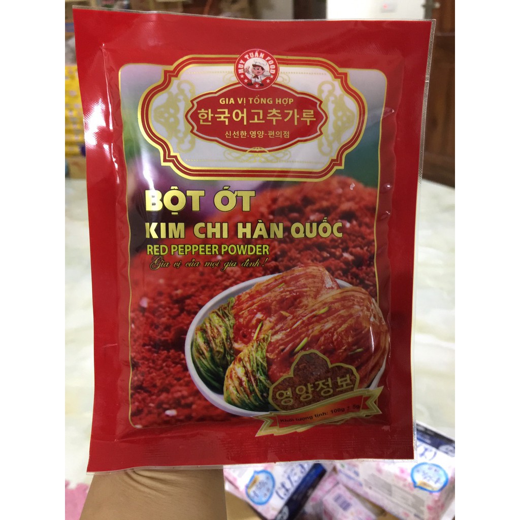 GÓI BỘT ỚT KIM CHI HÀN QUỐC HUY TUẤN FOOD 100G