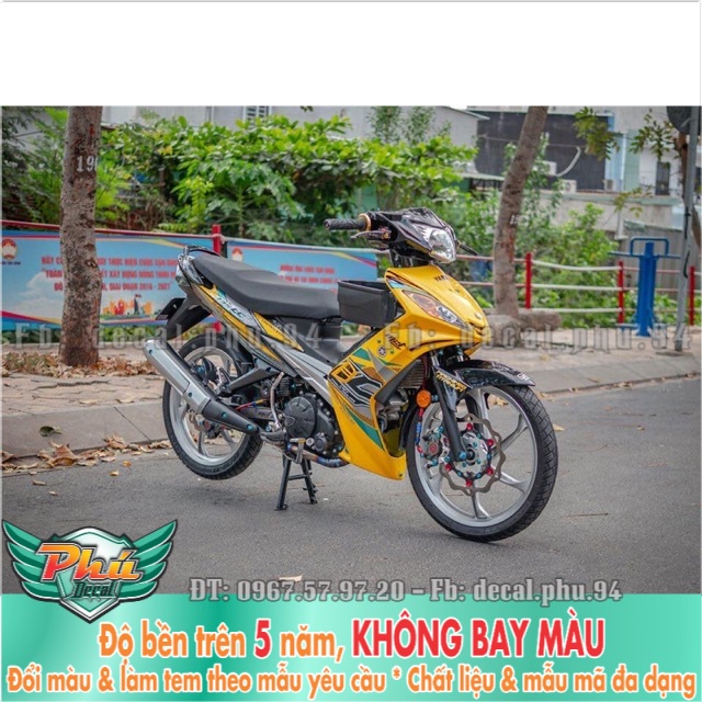 Tem rời Exciter 135 Vàng decal trắng sữa -1