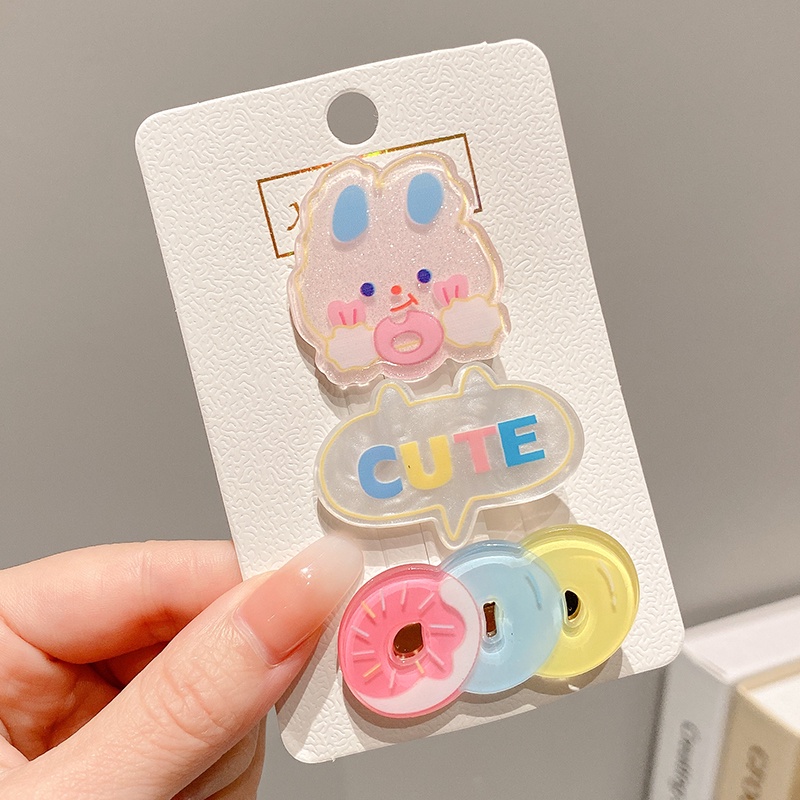 Kẹp Tóc Họa Tiết Hoạt Hình Phong Cách Hàn Quốc Cho Bé