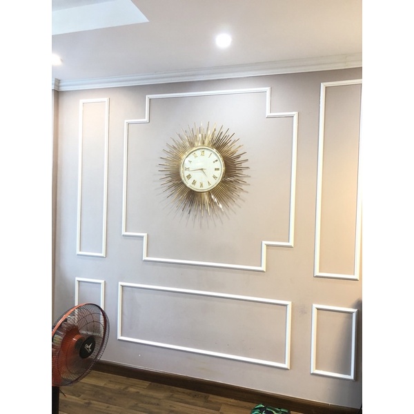 📢 Đồng hồ treo tường decor tia mặt trời trắng
