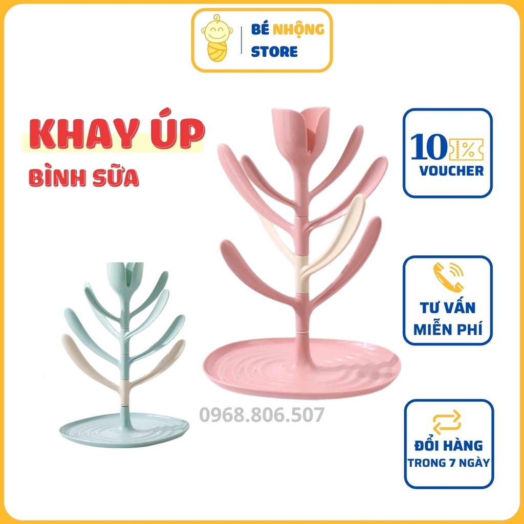 Khay úp bình sữa  FREESHIP  Giá úp bình sữa, ti giả hình cây sạch sẽ, tiện lợi