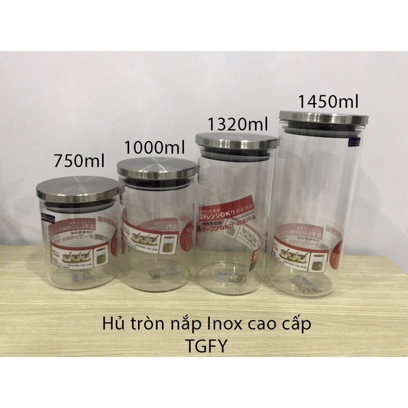 Lọ thuỷ tinh nắp tròn inox cao cấp TGFY Chịu nhiệt