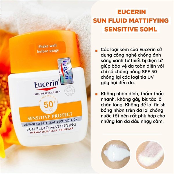 Kem chống nắng kiểm soát dầu Eucerin Sun Gel-Creme Oil Control Dry Touch SPF 50+ - Eucerin