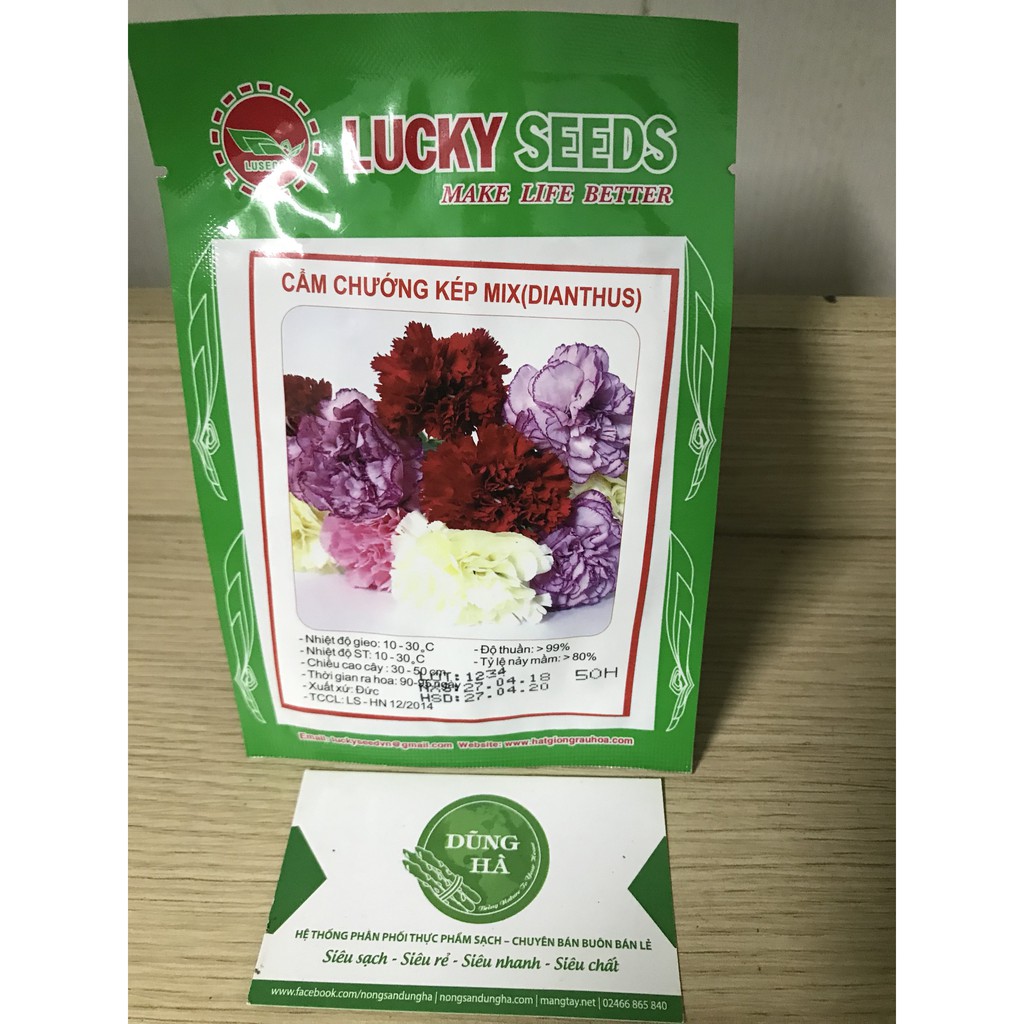 Hạt giống hoa cẩm chướng kép MIX (DIANTHUS) gói 50 hạt