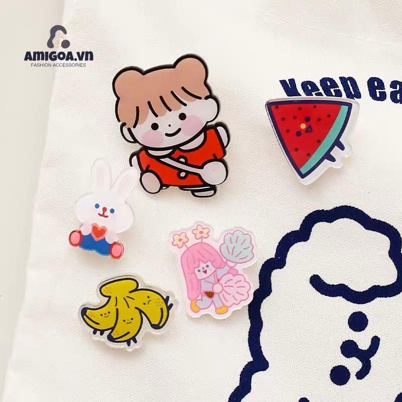 Ghim Cài Áo Bằng Acrylic Hình Cún poodle Hoạt Hình Dễ Thương