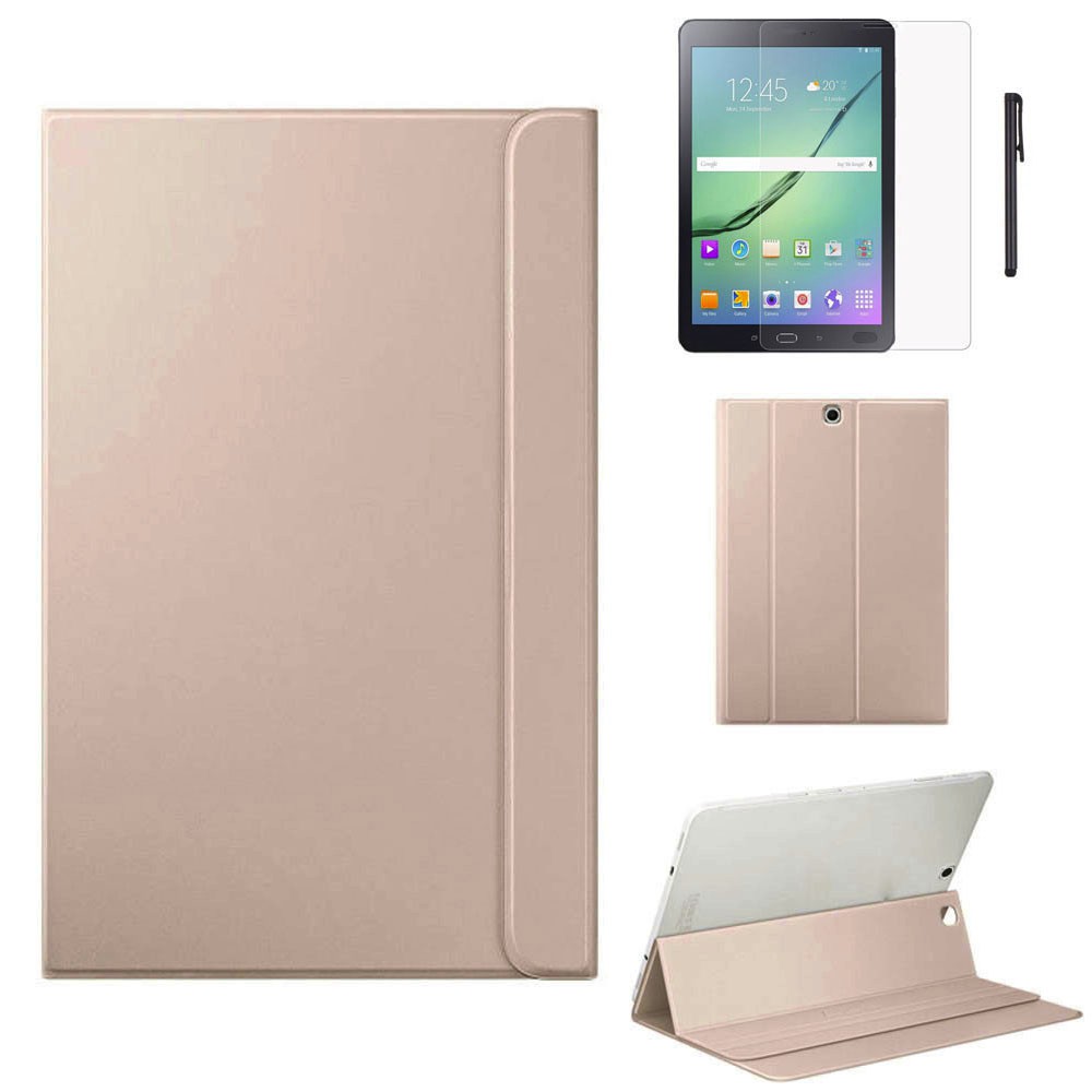 Bao Da Kiêm Miếng Dán Bảo Vệ Màn Hình Máy Tính Bảng Samsung Galaxy Tab S2 9.7 Inch T810 T815 + Bút Gd