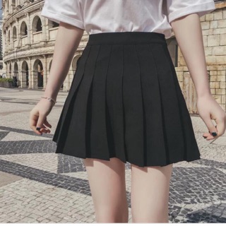 Chân váy xếp li đen xinh phom ngắn