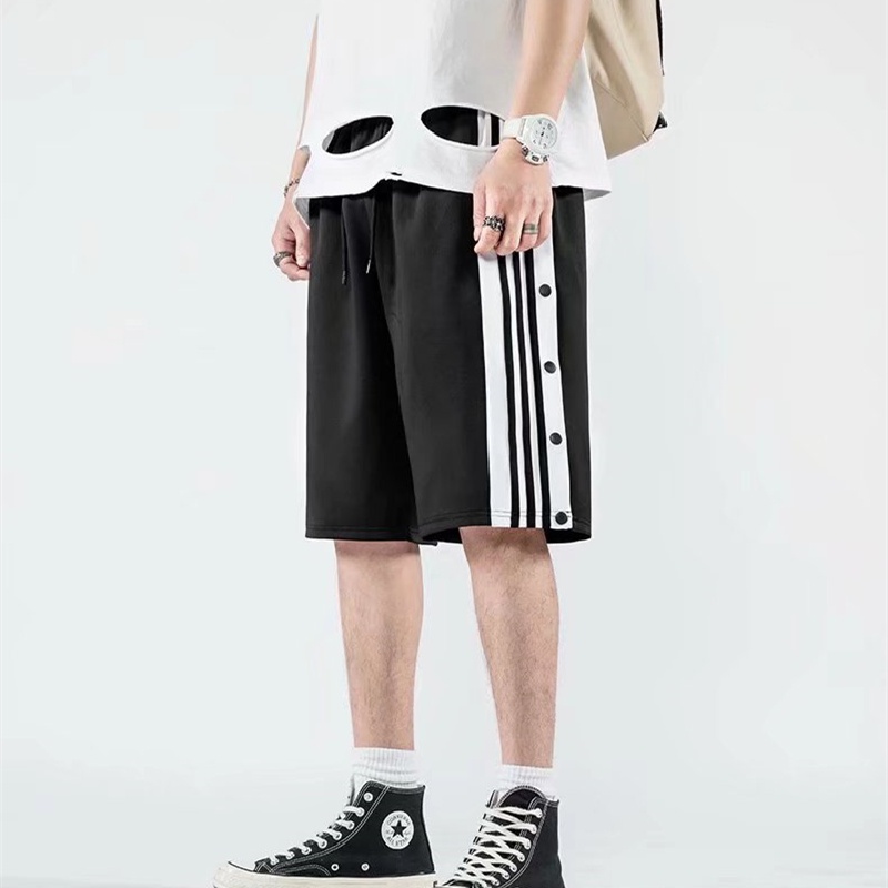 Quần Short Thể Thao Ống Rộng Kẻ Sọc Hai Bên Hông Thoải Mái Thời Trang Mùa Hè Cho Nam