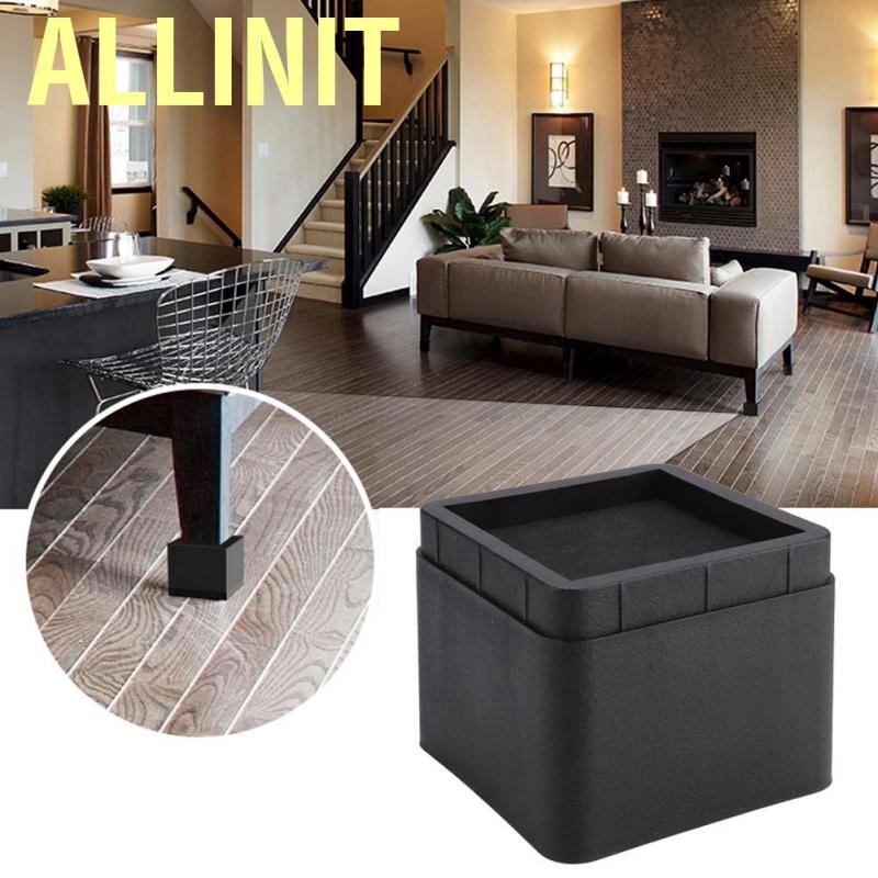 Allinit 4PCS adjustable bed risers  durable stackable Square black legs moisture-proof insect-proof for sofa