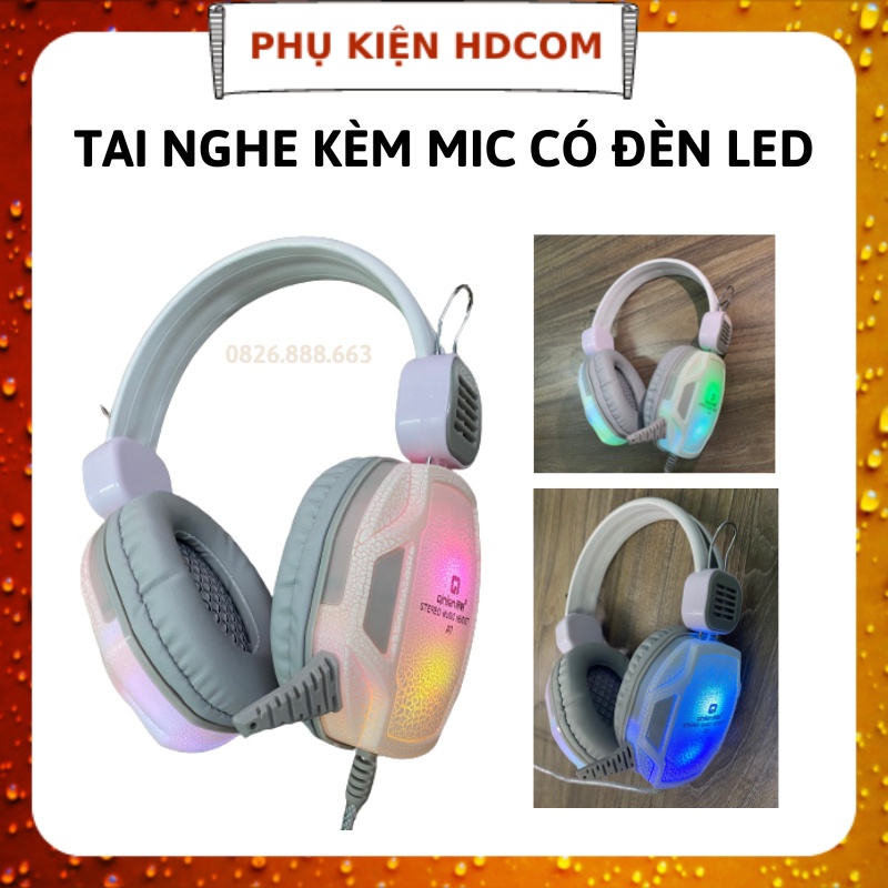 Tai nghe gaming, tai nghe chụp tai kèm micro có đèn led nhiều màu