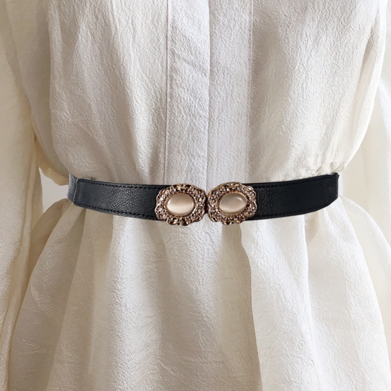 Thắt lưng co giãn đính ngọc trai thời trang cho nữ