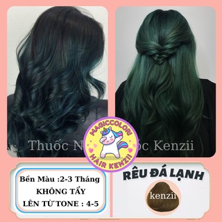 Thuốc Nhuộm Tóc RÊU ĐÁ LẠNH Tặng Oxy Trợ Nhuộm Găng Tay Mũ Chùm Kenzii Lên Từ Tone Nâu 4 - 5