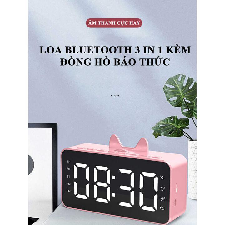 Loa Bluetooth kiêm Đồng Hồ Led Để Bàn Điện Tử Đa Chức Năng: Thời Gian, Loa Bluetooth, Báo Thức, Nhiệt Độ ( Mẫu mới 2021)