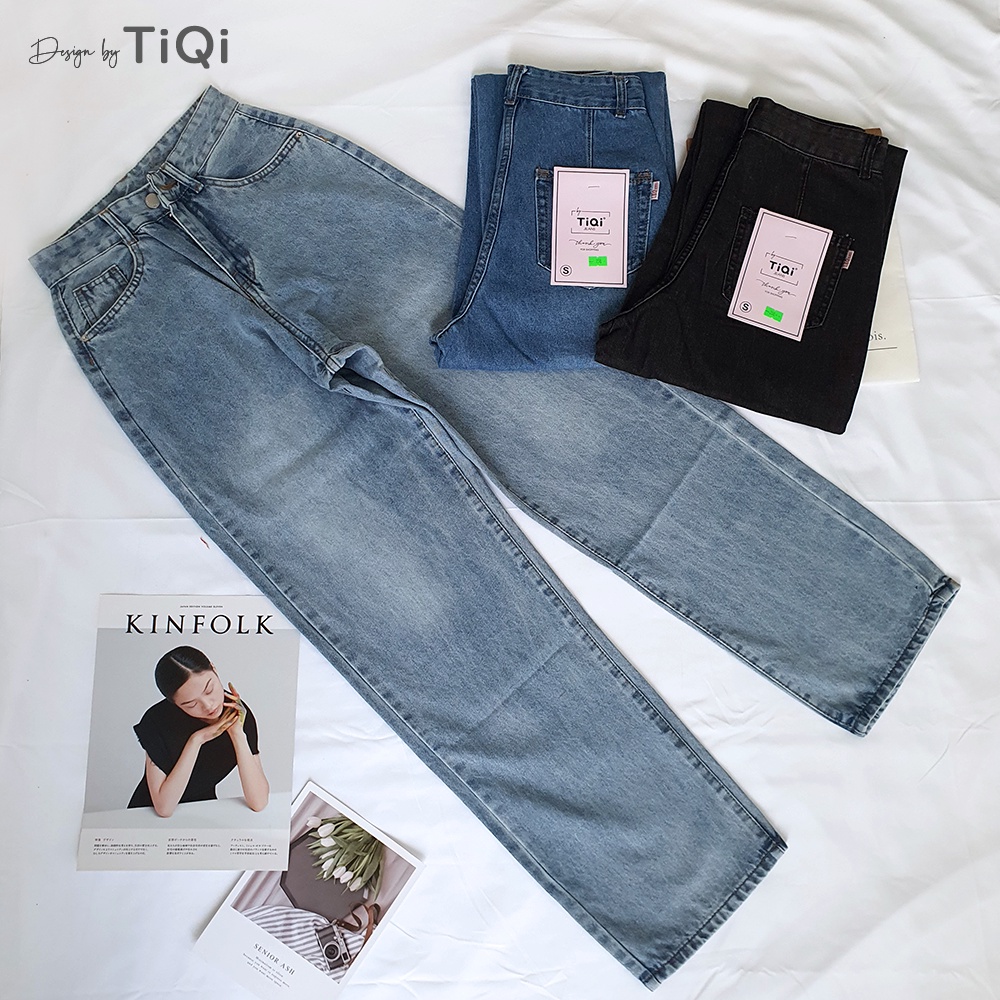 Quần jean ống suông Nữ lưng cao TiQi Jeans B2-1581 | BigBuy360 - bigbuy360.vn