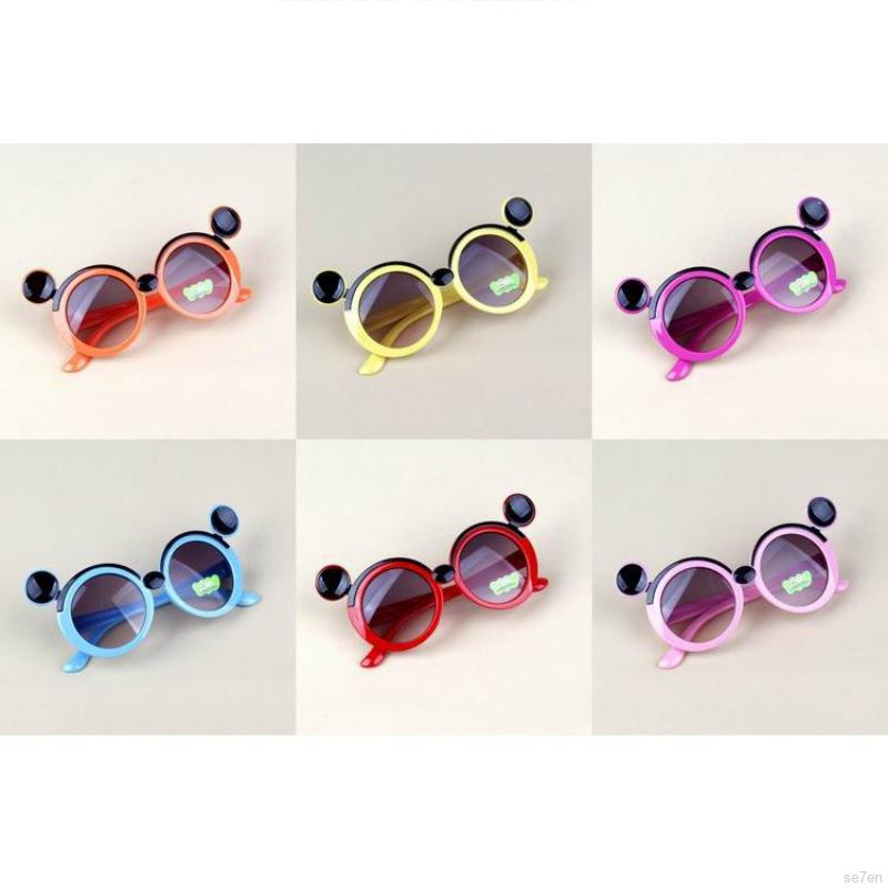 Kính Mát Tròn Chống Tia UV Hình Chuột Mickey Cho Bé 2-8 Tuổi
