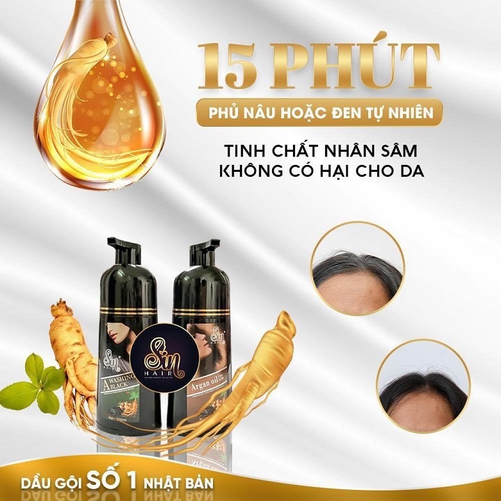 Dầu Gội SIN HAIR Chính Hãng }Dầu Gội Phủ Bạc SIN HAIR Nhật Bản Giảm Gàu Rụng Tóc Tạo Ẩm Giảm Gẫy Rụng