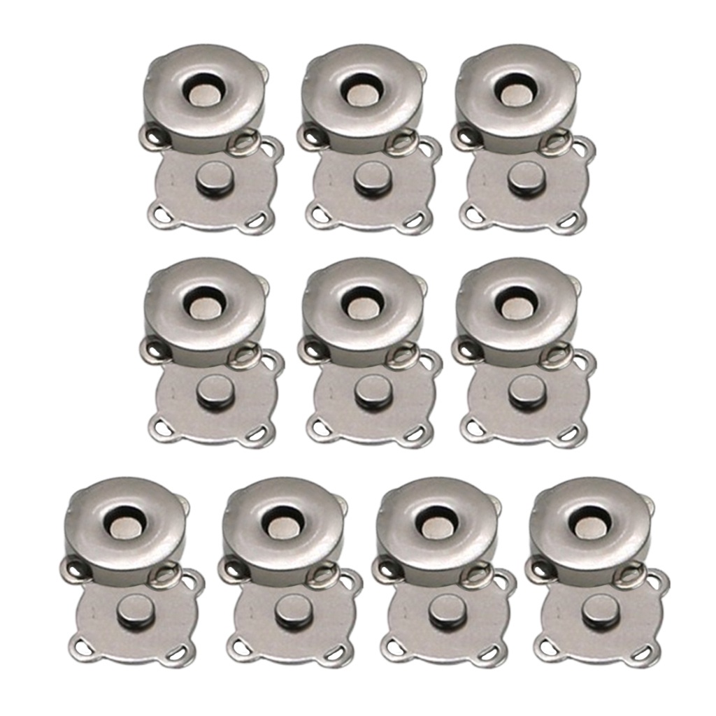 [lzdjhyke3] 10 Cặp Khóa Cài Nam Châm Làm Túi Xách DIY 14mm