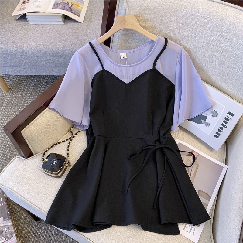 Đầm Nữ Giả Hai Lớp size Lớn Thời Trang Mới