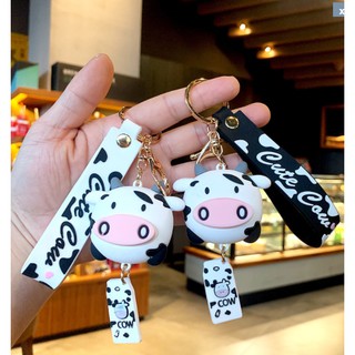 Móc khóa bò sữa đáng yêu treo balo, túi xách mẫu mới hot trend 2021, quà lưu niệm hot dễ thương