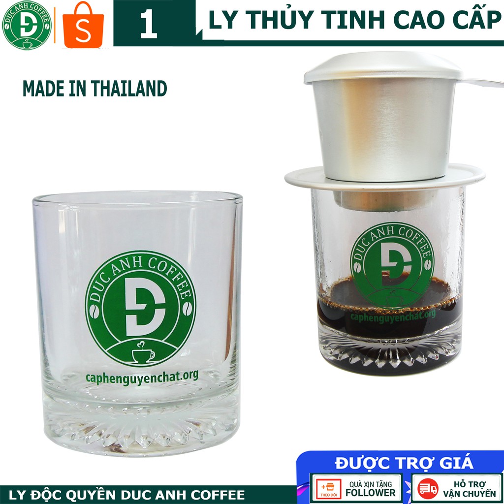 Ly thủy tinh cao cấp dùng uống cà phê, ly uống trà , cốc uống cafe - thương hiệu DUC ANH COFFEE