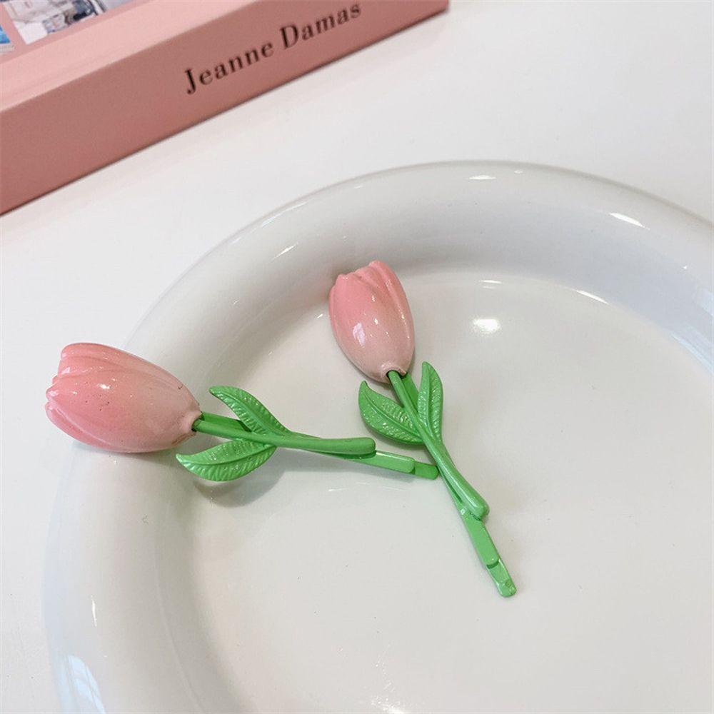 Kẹp Tóc Hình Hoa Tulip Đơn Giản Dễ Thương Cho Nữ