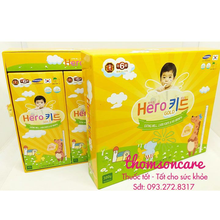 Siro ăn ngon cho bé - Herokid Gold - Nhập khẩu từ Hàn Quốc Hero Kid - dạng gói chia sẵn liều tiện lợi