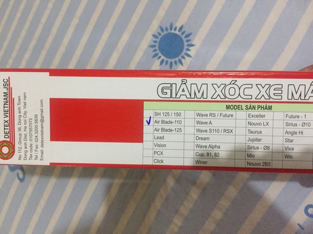 Bộ giảm xóc sau xe máy Air blade 110 hãng detex jsc