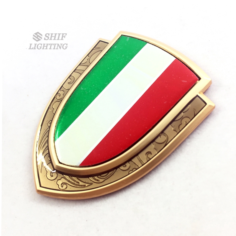 Miếng dán trang trí hình cờ nước Ý bằng kim loại
