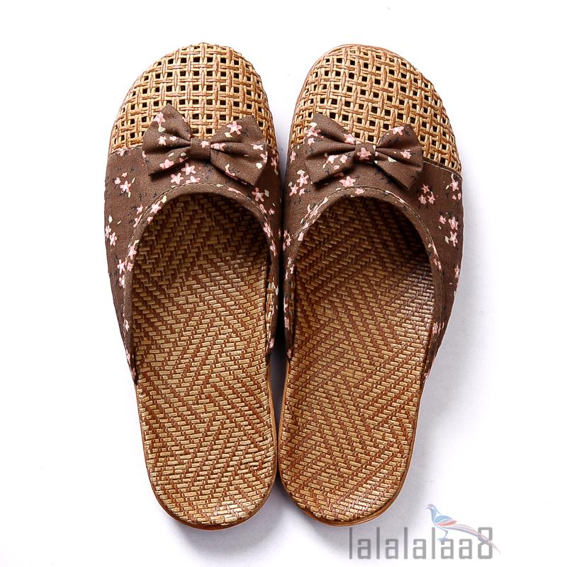 LAA8-Men Women Flax EVA outdoor Slippers Home Non-slip Thick Beach Summer Slipper