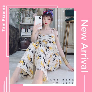 Đồ Bộ Pijama 2 Dây Lụa Mango Thoáng Mát ( ẢNH THẬT )