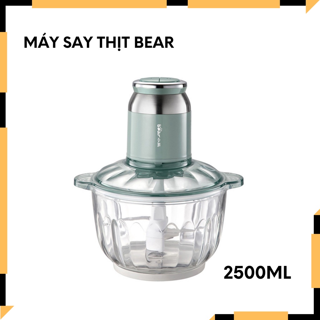 [Bản quốc tế bh 18 tháng| Máy xay thịt bear 2l5 cối thủy tinh