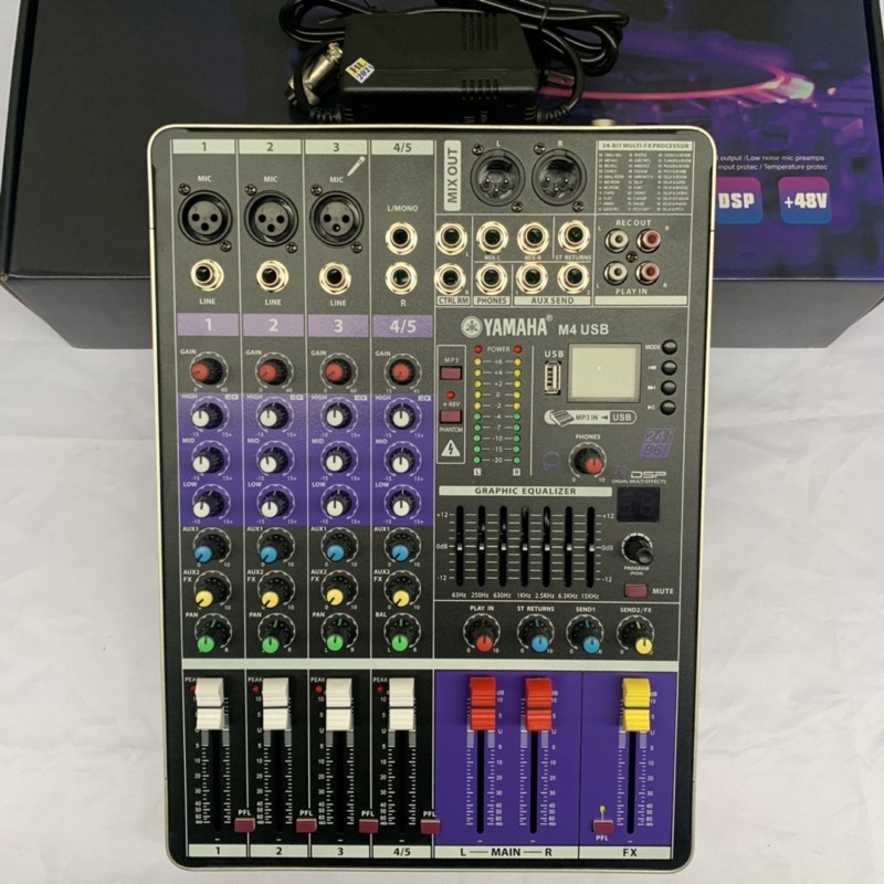 Combo Mixer Yamaha M4 Và Micro Takstar SM-8B Chính Hãng+Phụ Kiện Đây Đủ