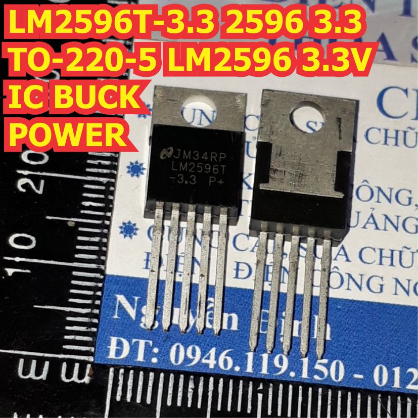 5 con LM2596T-3.3 LM2596 TO-220-5 2596 3.3V IC nguồn xung giảm áp kde1525