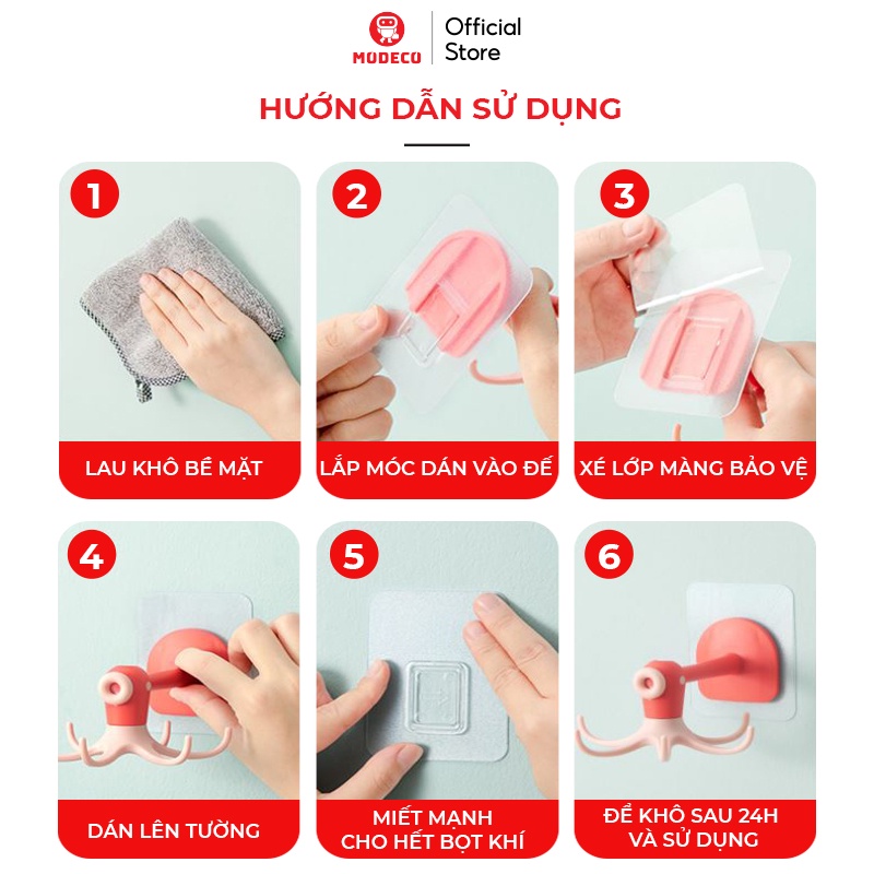 Móc Dán Treo Đồ Bếp Đa Năng MODECO - Giá Tròn Treo Vá Muỗng Thìa Xoay 360° Siêu Tiện Lợi - Keo Siêu Dầy Chịu Lực