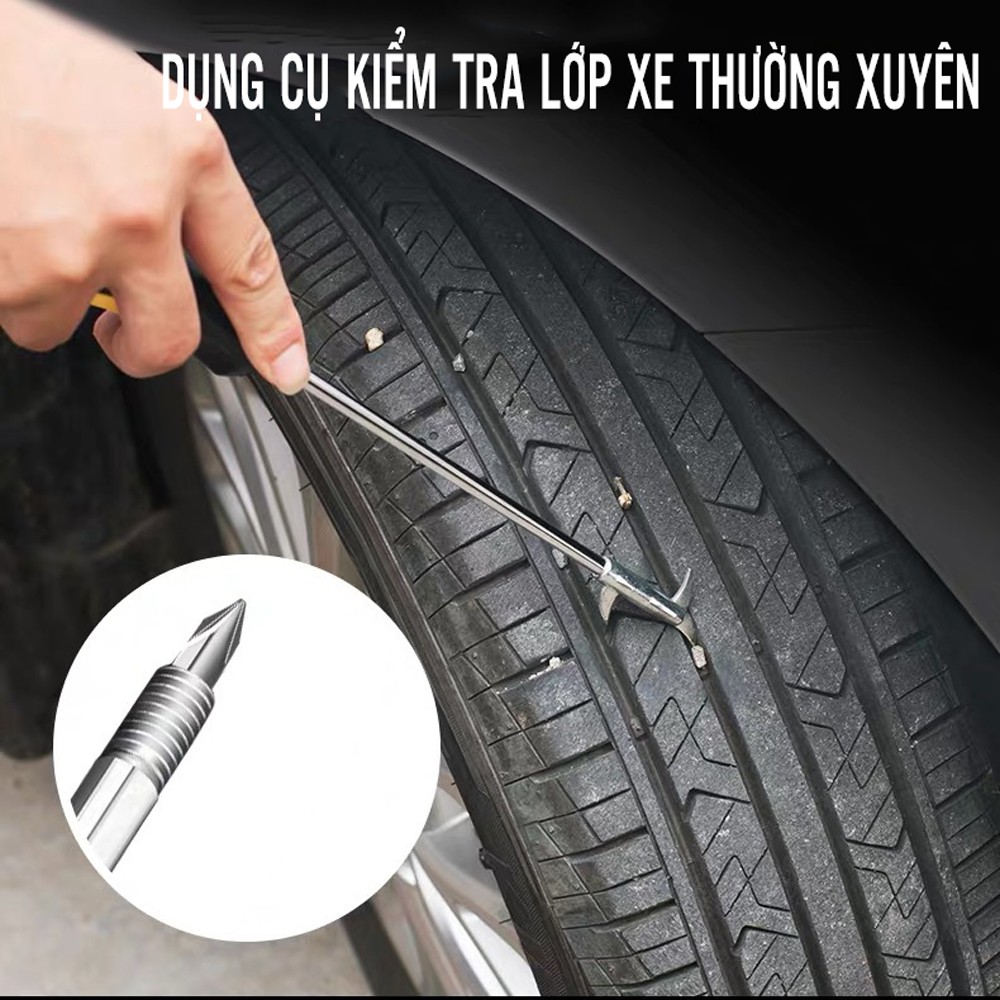 Dụng cụ móc đinh, đá, dằm lốp xe kiêm tua vít phụ kiện xe hơi sạch đá dăm bảo vệ lốp xe- Vuaphukienotodocla