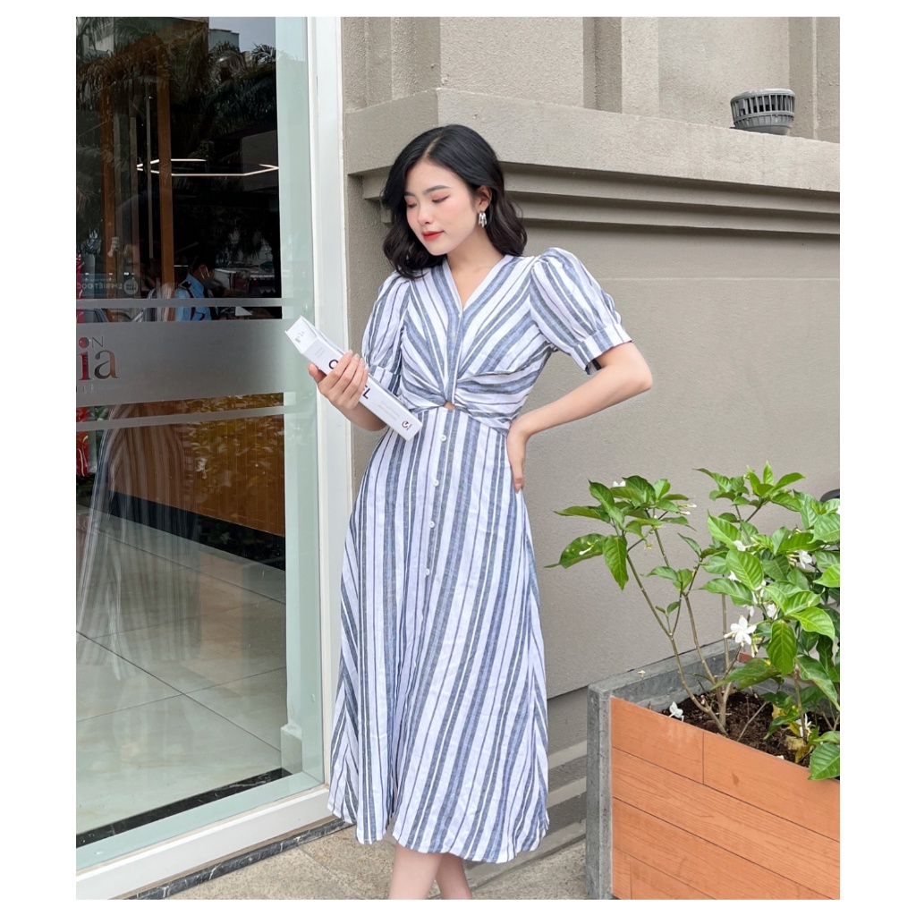 Váy đầm sơ mi dáng dài, váy liền công sở phong cách đầm vintage tiểu thư | BigBuy360 - bigbuy360.vn