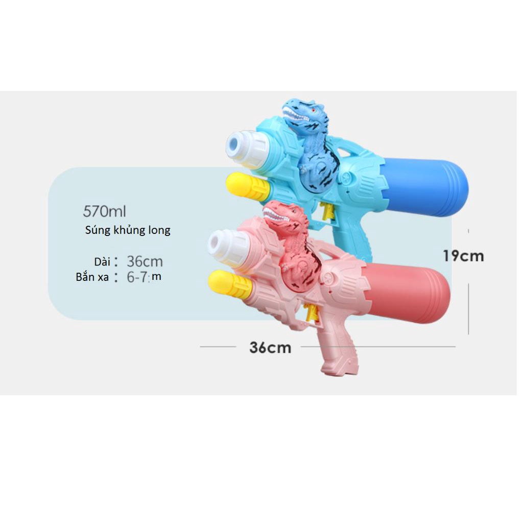 Súng bắn nước áp lực hình khủng long 570ml Redtech.