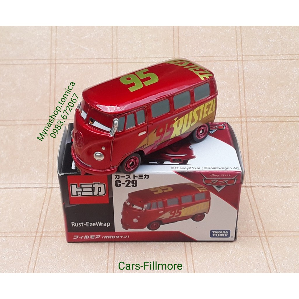 Đồ chơi mô hình tĩnh xe tomica cars Fillmore màu đỏ, có hộp, tặng hộp nhựa PVC.