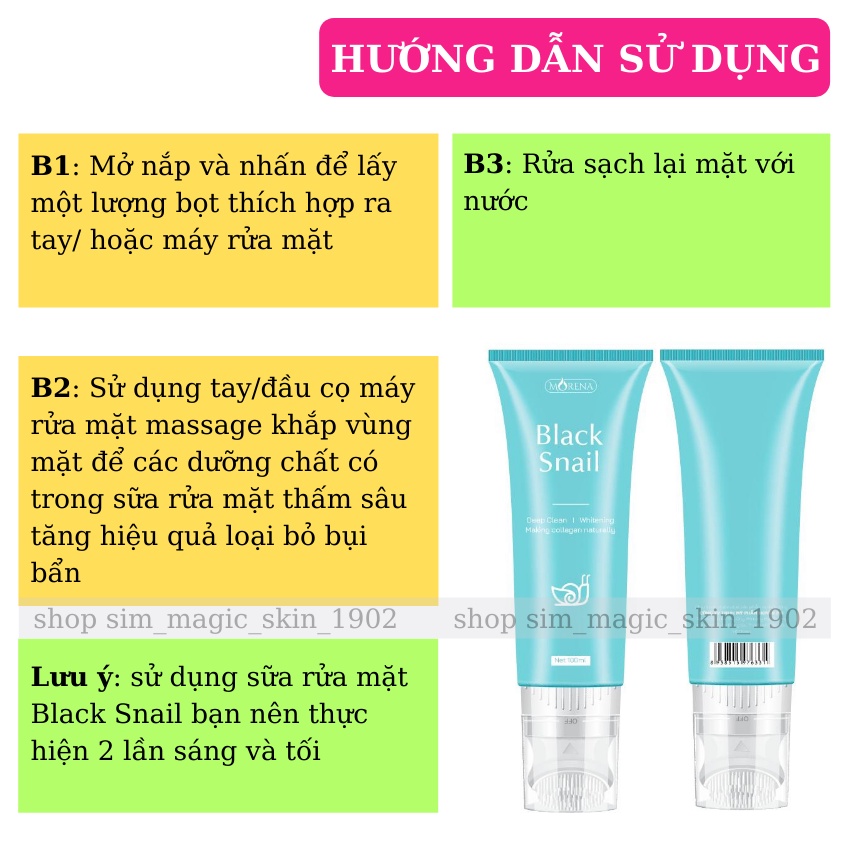 Sữa Rửa Mặt Huyền Phi Tinh Chất Ốc Sên Đen Hàn Quốc Black Snail