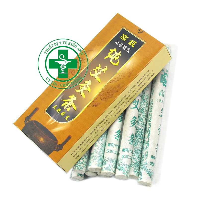 Điếu Ngải 5 Năm - Ngải Nhung Cao Cấp hộp 10 điếu thơm nguyên mùi ngải