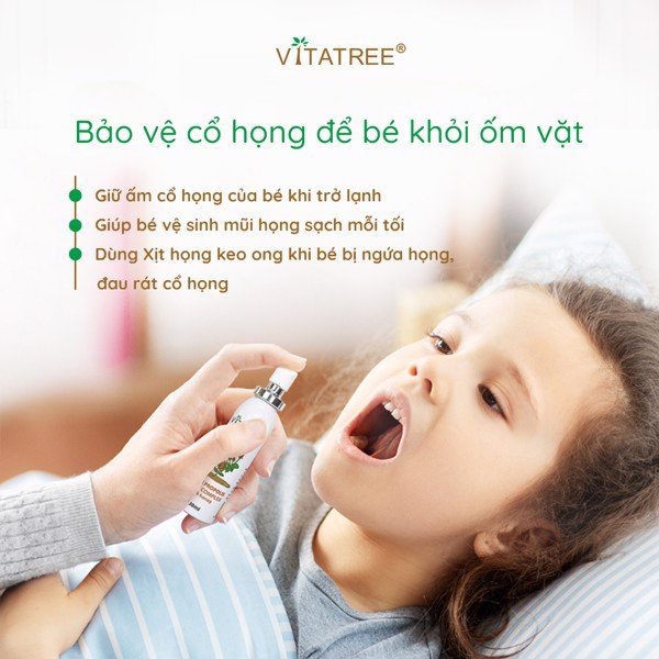 Vitatree Chai xịt giảm đau họng keo ong