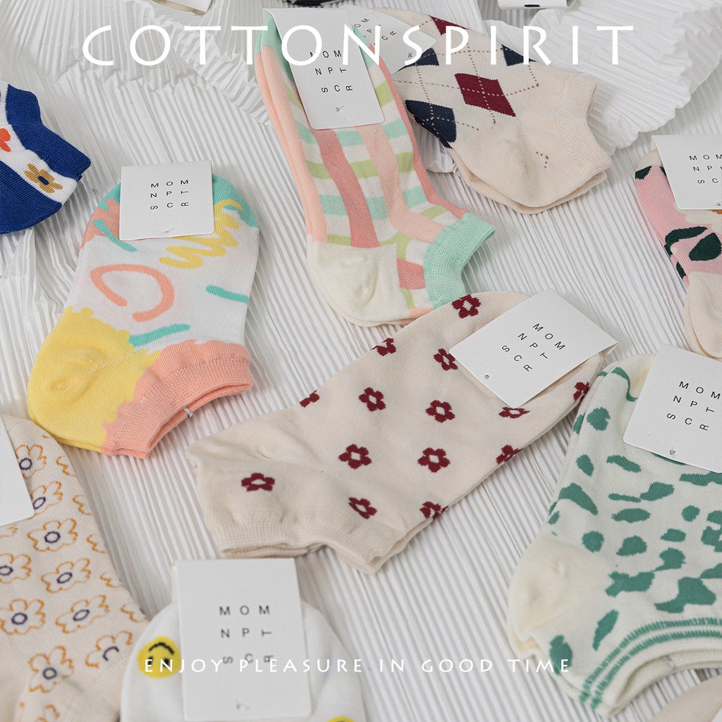 Vớ cổ thấp Cao cấp Tất cổ ngắn Nam nữ Unisex Nhiều mẫu Chất Cotton mềm mịn Thấm hút mồ hôi Thời trang